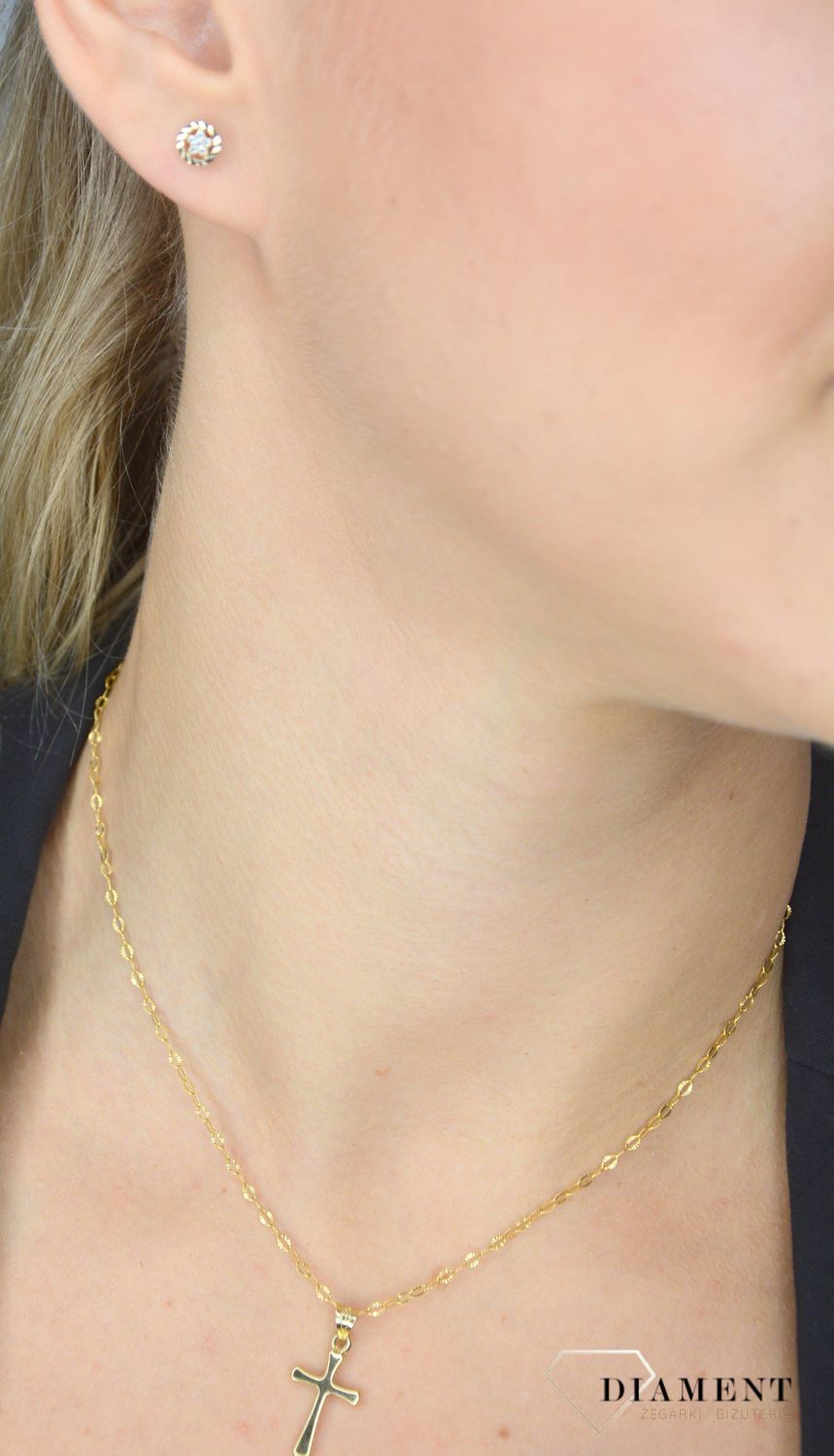 Złote kolczyki 333 koła gwiazdki z cyrkonii KL 7387 333.jpg